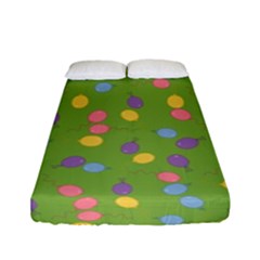 Balloon Grass Party Green Purple Fitted Sheet (full/ Double Size) by BangZart