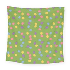 Balloon Grass Party Green Purple Square Tapestry (large) by BangZart