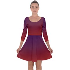 Course Colorful Pattern Abstract Quarter Sleeve Skater Dress