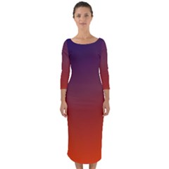 Course Colorful Pattern Abstract Quarter Sleeve Midi Bodycon Dress