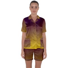 Course Colorful Pattern Abstract Satin Short Sleeve Pyjamas Set