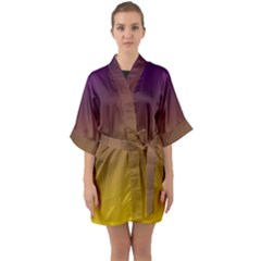 Course Colorful Pattern Abstract Quarter Sleeve Kimono Robe