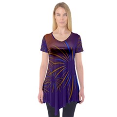 Sylvester New Year S Day Year Party Short Sleeve Tunic  by BangZart