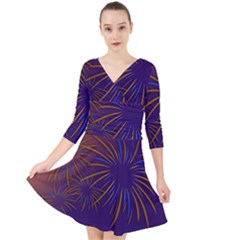 Sylvester New Year S Day Year Party Quarter Sleeve Front Wrap Dress	