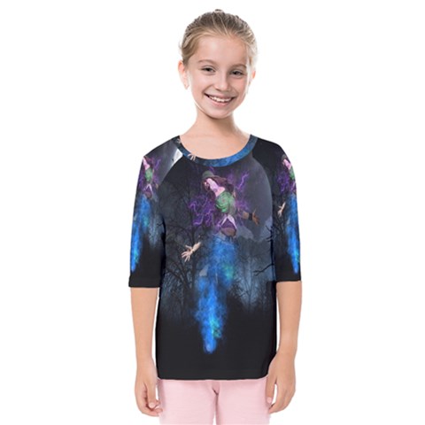 Magical Fantasy Wild Darkness Mist Kids  Quarter Sleeve Raglan Tee by BangZart