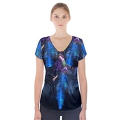 Magical Fantasy Wild Darkness Mist Short Sleeve Front Detail Top by BangZart