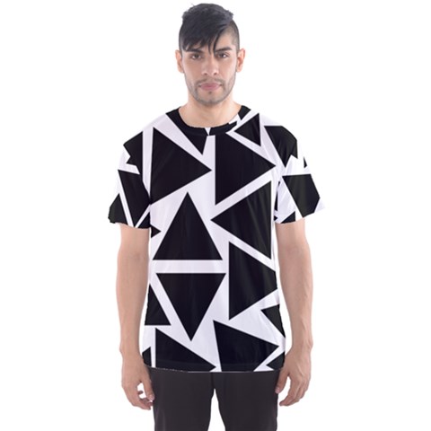 Template Black Triangle Men s Sports Mesh Tee by BangZart