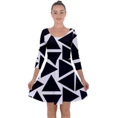 Template Black Triangle Quarter Sleeve Skater Dress by BangZart