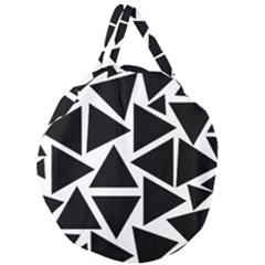 Template Black Triangle Giant Round Zipper Tote