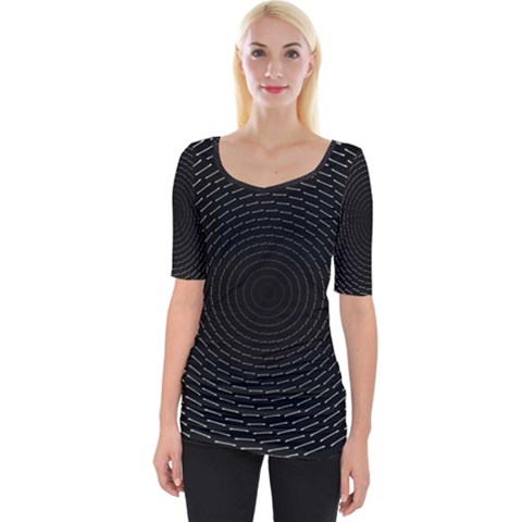 Q Tips Collage Space Wide Neckline Tee by BangZart