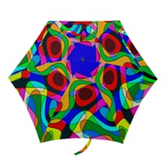 Digital Multicolor Colorful Curves Mini Folding Umbrellas by BangZart