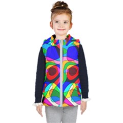 Digital Multicolor Colorful Curves Kid s Puffer Vest by BangZart