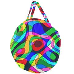 Digital Multicolor Colorful Curves Giant Round Zipper Tote