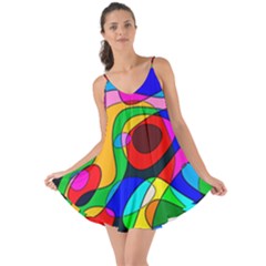 Digital Multicolor Colorful Curves Love The Sun Cover Up