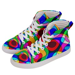 Digital Multicolor Colorful Curves Women s Hi-top Skate Sneakers