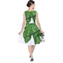 Plant Berry Leaves Green Flower V-Neck Midi Sleeveless Dress  View2