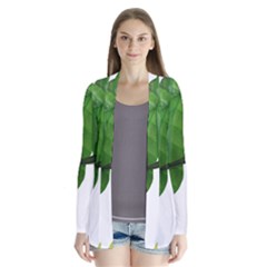 Plant Berry Leaves Green Flower Drape Collar Cardigan by BangZart