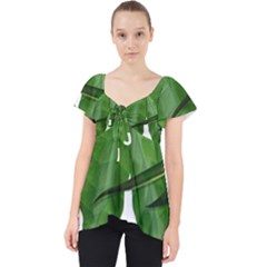 Plant Berry Leaves Green Flower Lace Front Dolly Top