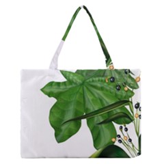 Plant Berry Leaves Green Flower Zipper Medium Tote Bag by BangZart