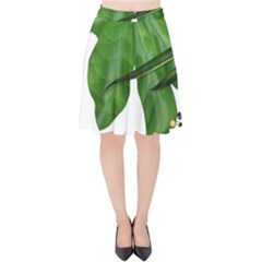 Plant Berry Leaves Green Flower Velvet High Waist Skirt