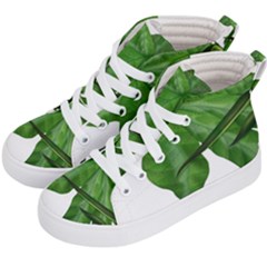 Plant Berry Leaves Green Flower Kid s Hi-top Skate Sneakers by BangZart