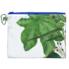 Plant Berry Leaves Green Flower Canvas Cosmetic Bag (xxl)