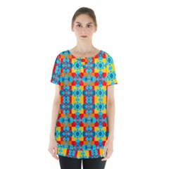 Pop Art Abstract Design Pattern Skirt Hem Sports Top