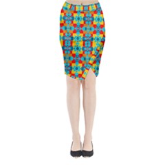 Pop Art Abstract Design Pattern Midi Wrap Pencil Skirt by BangZart