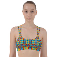 Pop Art Abstract Design Pattern Line Them Up Sports Bra