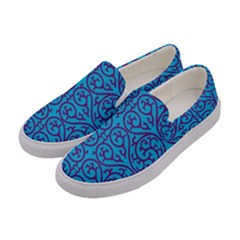 Monogram Blue Purple Background Women s Canvas Slip Ons