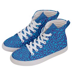 Monogram Blue Purple Background Men s Hi-top Skate Sneakers