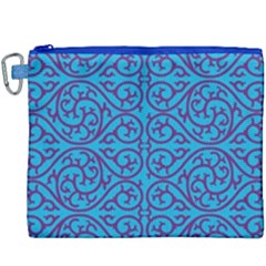 Monogram Blue Purple Background Canvas Cosmetic Bag (xxxl)