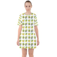 St Patrick S Day Background Symbols Sixties Short Sleeve Mini Dress