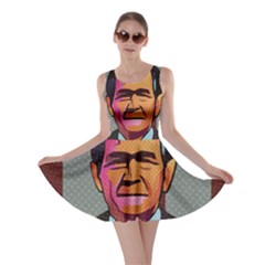 George W Bush Pop Art President Usa Skater Dress by BangZart