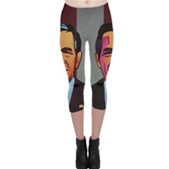 George W Bush Pop Art President Usa Capri Leggings  by BangZart