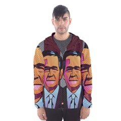 George W Bush Pop Art President Usa Hooded Wind Breaker (men) by BangZart