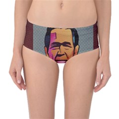 George W Bush Pop Art President Usa Mid-waist Bikini Bottoms by BangZart