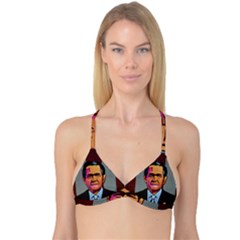 George W Bush Pop Art President Usa Reversible Tri Bikini Top by BangZart