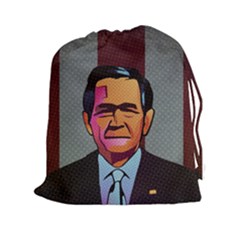 George W Bush Pop Art President Usa Drawstring Pouches (xxl) by BangZart