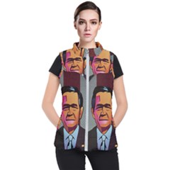 George W Bush Pop Art President Usa Women s Puffer Vest by BangZart