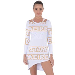 Stay Weird Asymmetric Cut-out Shift Dress by Valentinaart