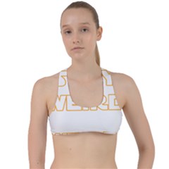 Stay Weird Criss Cross Racerback Sports Bra by Valentinaart