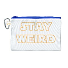 Stay Weird Canvas Cosmetic Bag (large) by Valentinaart