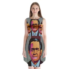 George W Bush Pop Art President Usa Sleeveless Chiffon Dress   by BangZart