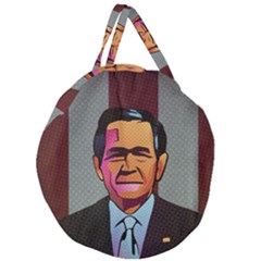 George W Bush Pop Art President Usa Giant Round Zipper Tote