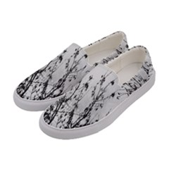 Snow Winter Cold Landscape Fence Women s Canvas Slip Ons