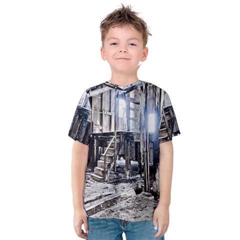 House Old Shed Decay Manufacture Kids  Cotton Tee by BangZart