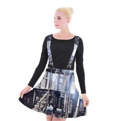 House Old Shed Decay Manufacture Suspender Skater Skirt by BangZart