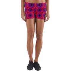 Retro Abstract Boho Unique Yoga Shorts by BangZart