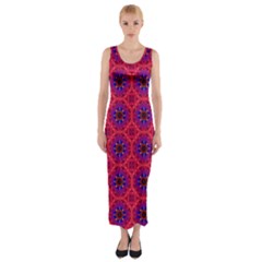 Retro Abstract Boho Unique Fitted Maxi Dress by BangZart